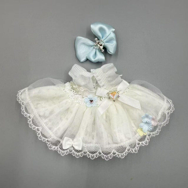 Lace Dress With Blue Bowtie